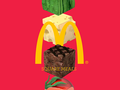 Square Meals 3d 3d design burger cgi mcdonalds square square meals