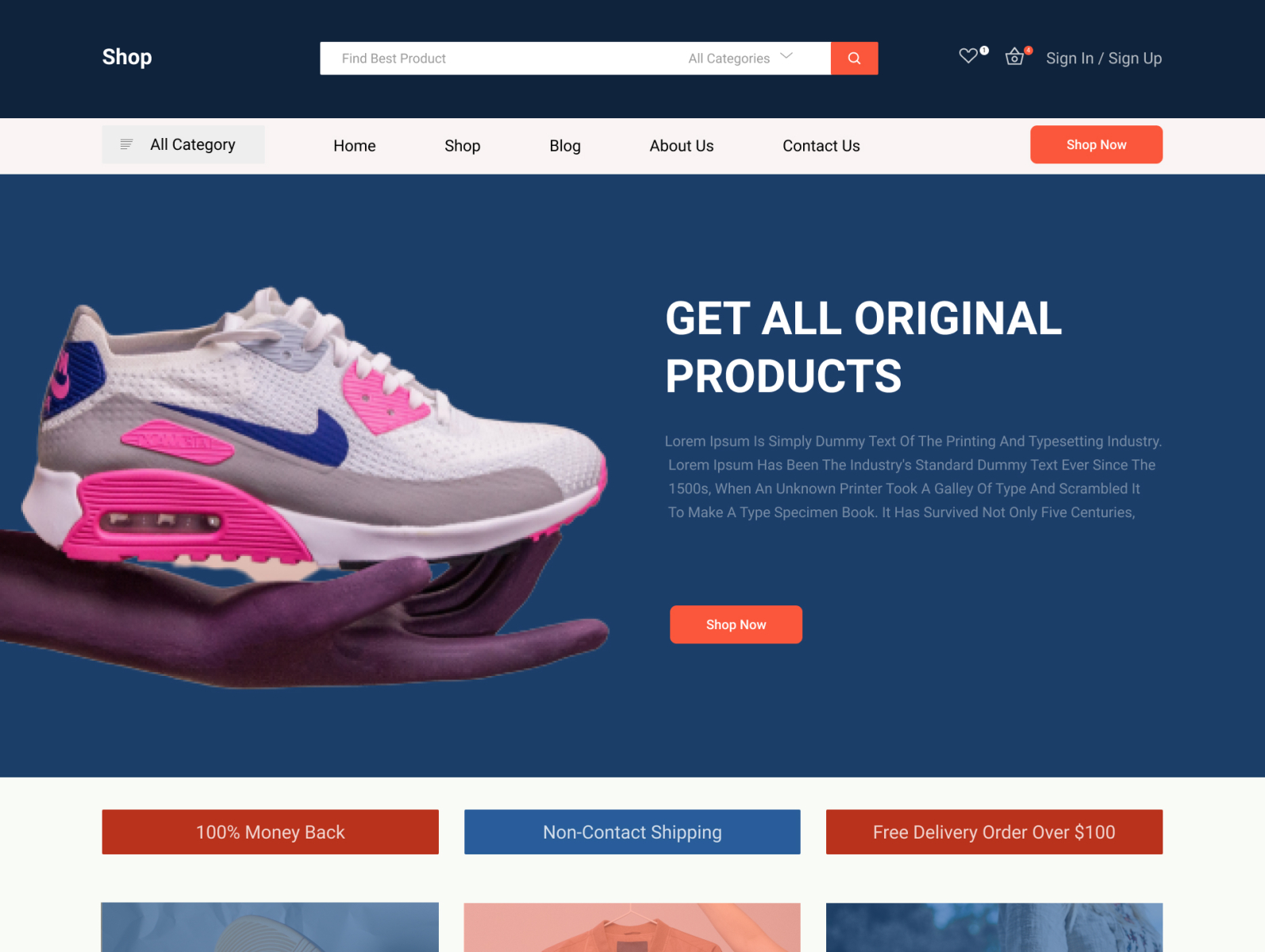 Shopping Website Design by Gurmeet Kundu on Dribbble