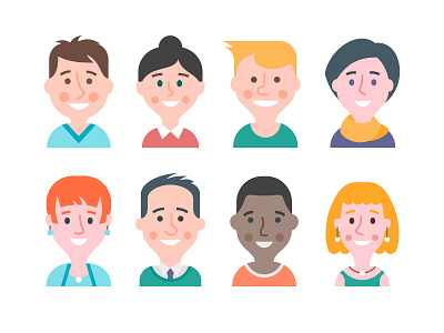 Cartoon People Avatars avatar cartoon character emotion facial expressions hairstyle icon people person portrait trendy young