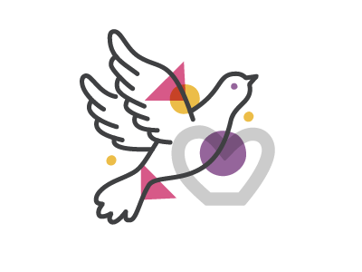Wedding Dove artwork bird dove line overlapping symbol vector wedding