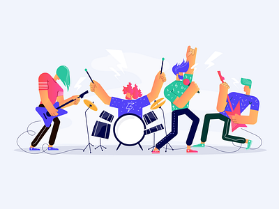 Rock Stars Music Band branding identity illustration vector