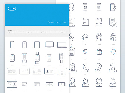 Yoco Style Guide blue design icon set icons isoflow minimal neutral simple stylesheet