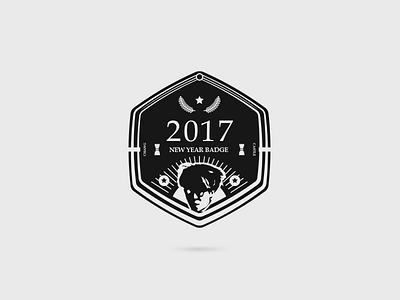 2017 Badge 2017 badge black castle hexagon new polygon year