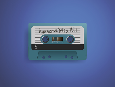 Mixtape Awesome Mix Vol1 90s audio audiotape illustration retrowave vector vintage