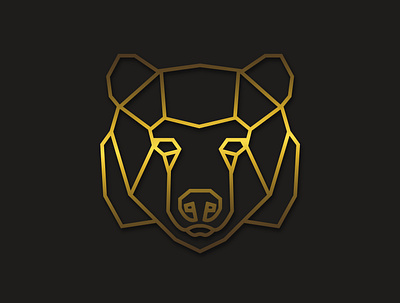 Bear logo animal bear design golden illustration logo vector