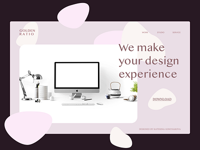 Main banner for design studio design studio figma landing page typography ui web web design