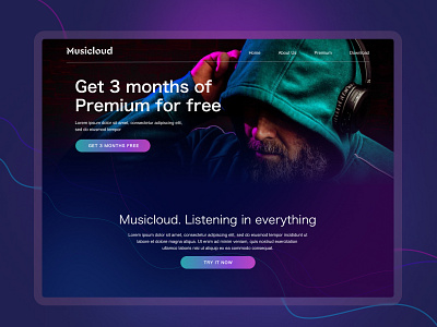 Landing page for a Musicloud