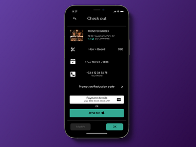 Barbershop - Check out checkout design ui ux