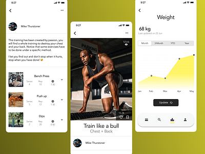 Fitness App - Tracking fitness graphic design mobile app sport tracking ux