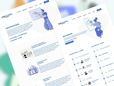 Workshop and Schedule Page - Event landing page app design flat illustration illustrator minimal ui ux web website
