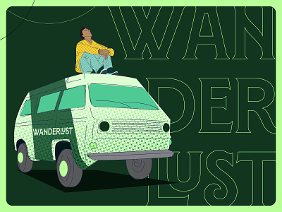 Wanderlust app design flat illustration illustrator vector web