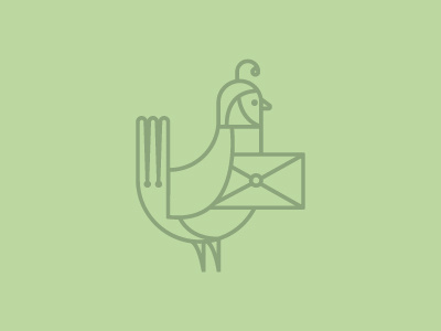 Quail animal bird california clean cute envelope friend illustration line mail midcentury quail
