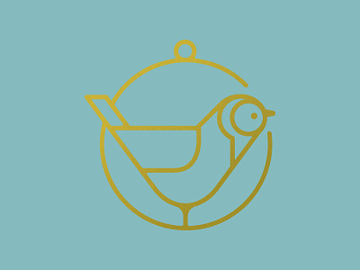 Gold Finch bird circle finch foil gold icon line ring simple