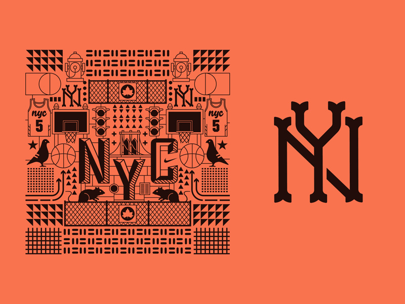 Nike AF-1 NYC Custom Graphics basketball pretzel type cab pigeon sneaker new york nyc nike