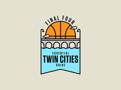Final Four badge basketball bridge city logo minneapolis minnesota monoline northwest river sports twin cities