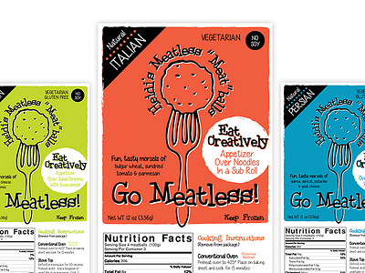 Heidi's Meatless Meatballs branding bright colors food foods identity labels packaging whole
