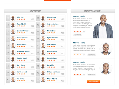 Leaderboard leaderboard profiles web design webdesign