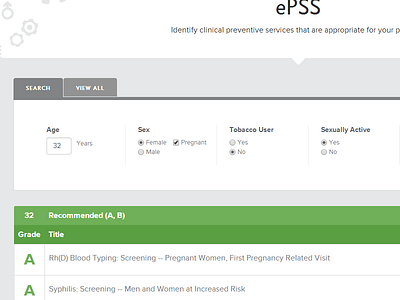 Guideline Central - Search Page close up forms search tables web design website