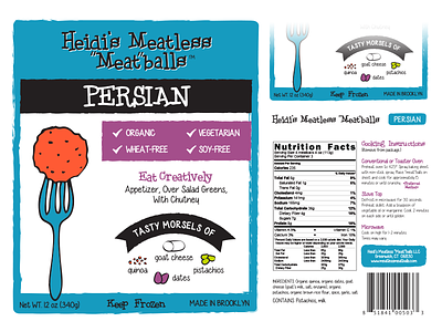 Heidis Meatless Label Redesign - Persian food food packaging label packaging product