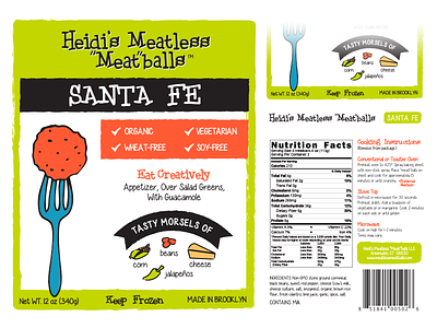 Heidis Meatless Label Redesign - Santa Fe food food packaging label packaging product