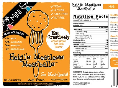 Heidis Meatless Meatballs Mini food food packaging packaging vegan
