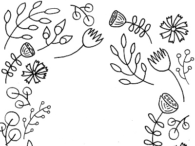 Floral Coloring Page adult and black book coloring floral flowers line art white