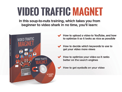 Video Traffic Magnet content marketing dvd mockup landing page web design