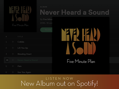 Five Minute Plan - Never Heard A Sound Album Art album art art music