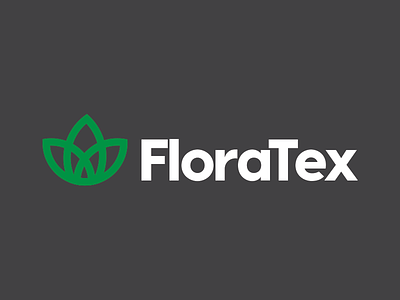 Floratex branding gray green logo software technology white
