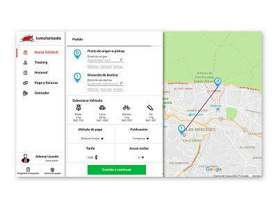 Web App for Tumotorizado app dashboard delivery flat design redesign ui ux web app web design