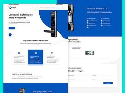 Excel Landing flat design landing design landing page lock mexico responsive sketch app smart lock smarthome ui web design