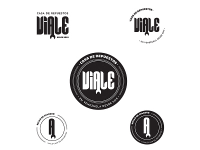 Viale Logo automobile badge design badge logo branding car repair logo minimalist logo typography venezuela