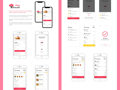 Pink Brocoli - A Group/Collaborative Food Ordering App design group mobile app mobile ui order ui uiux ux