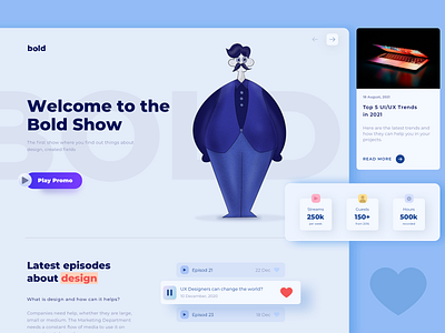 This is The Bold Show Podcast Landing Page clean illustraion ui user interface ux web design webdesign