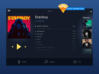 Music Player UI / Sketch Free Download