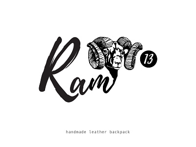 The Ram / Logo Design backpack design handmade ilustrator leather logo