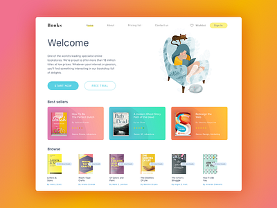 Website Homepage / UI Design clean design fresh illustration new trending typography ui ux web