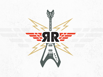 Records Redone Guitar Logo branding and identity logo design