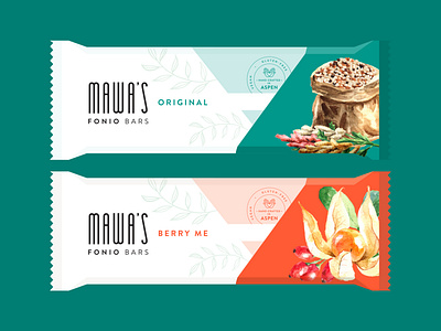 Mawa's Fonio Bars Concept branding design granola bar packaging design packaging mockup