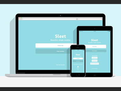 Sleet - Simple weather flat jquery responsive ui weather web design