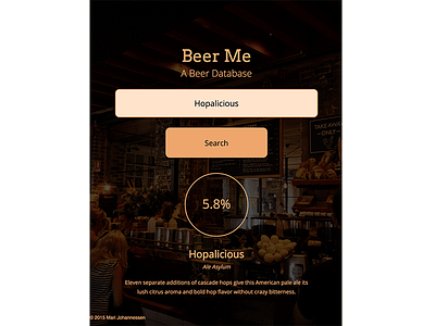 Beer Me - A Beer Database css html web design web development