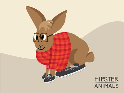 Hipster Rabbit animals design drawing flat hipster illustration illustrator rabbit red sketch