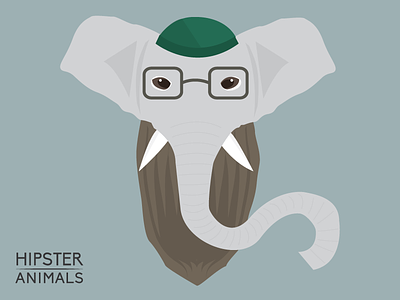 Hipster Elephant animals design drawing elephant flat hipster illustration illustrator red sketch