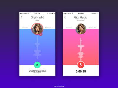 Walkie-Talkie concept app audio message record taklie walkie