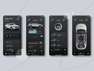 Audi mobile app app audi automotive battery brand branding cards ui controls design electric car figma graphic design ios app ui ux