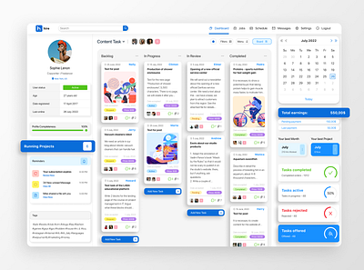 Freelance platform app application chart dashboard freelance freelancing graph interface statistics task task management tasks ui ux