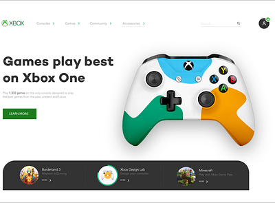 Xbox Landing Page adobe xd design designer landing page mockup site ui website xbox