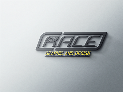 Race Graphic and design 3D mockup Logo