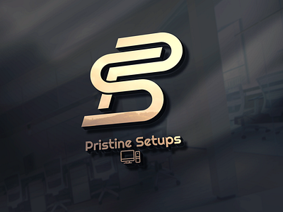 Pristine Setup minimalist Logo 3D mockup