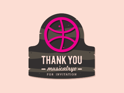 Thank You Musicalryo ball basket debut illustration logo thank you thanks wood